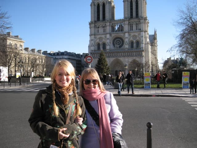 Victoria with her mom in Paris