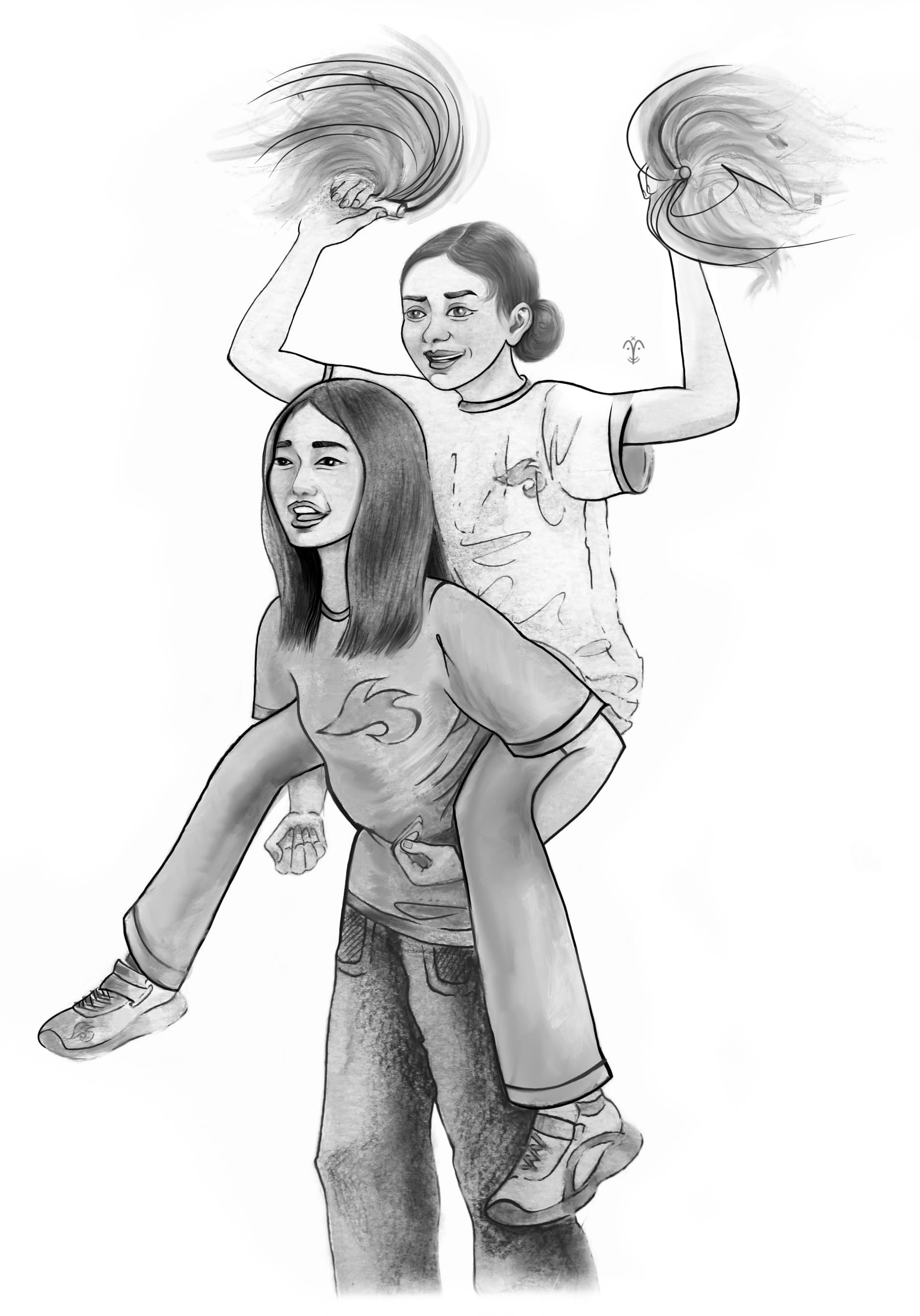Spot illustration of a cheerleader character